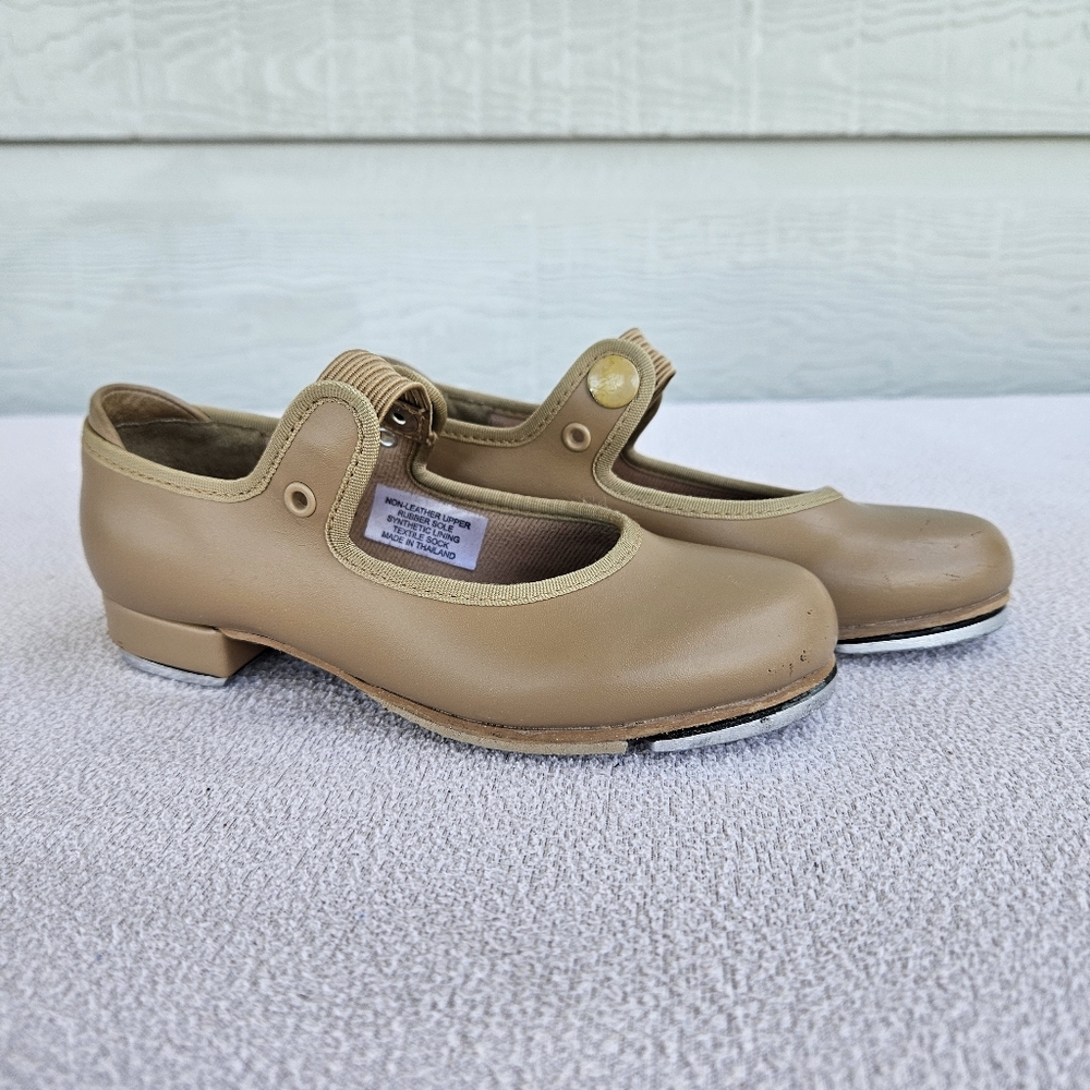 Bloch Annie Tyette Tap Shoes Tan Girls Toddler SZ 10 Snap Dance